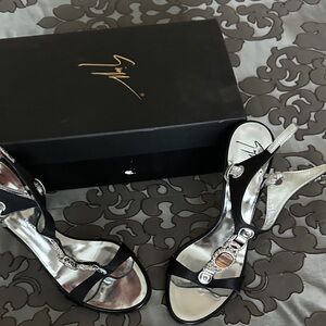 Giuseppe Zanotti Black and Silver Heels